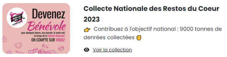 Collecte Nationale des Restos du Cœur 2023